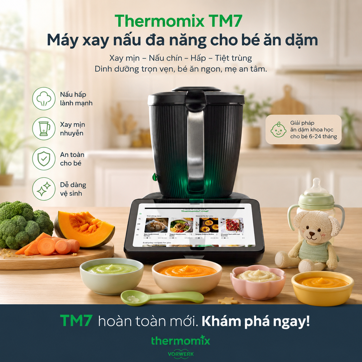 Máy xay nấu đa năng cho bé ăn dặm